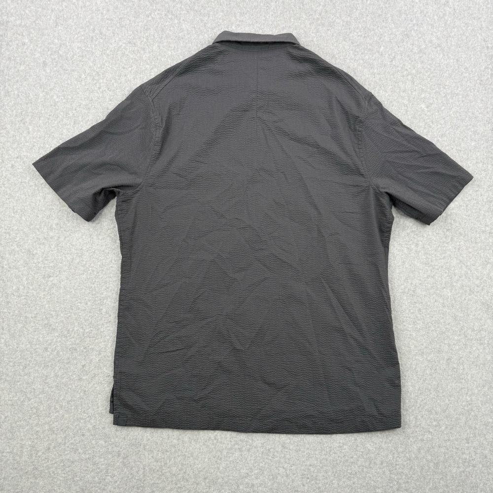 Lululemon Shirt Mens Medium Gray‎ Seersucker Woven Air Popover Half Button - Picture 3 of 8